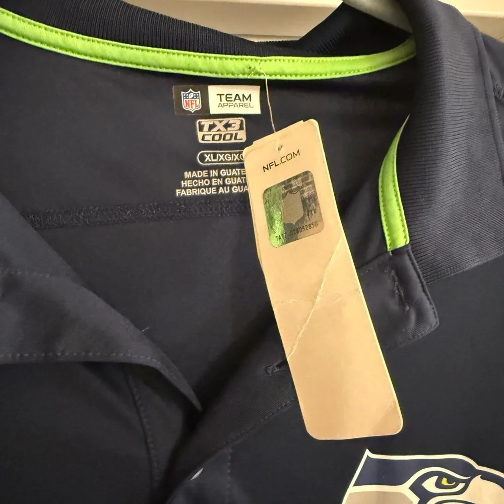 Seattle Seahawks Navy Polo Shirt size XL and Green long sleeve Rugged - Picture 3 of 11